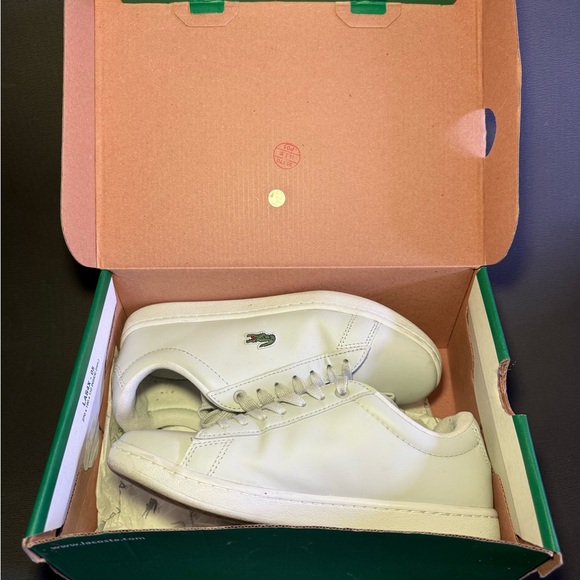 Lacoste Off-White Sneakers with Green Crocodile - Picture 3 of 4